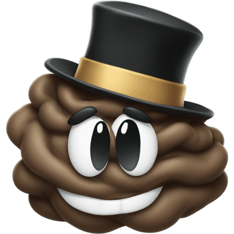 Poop with top hat emoji