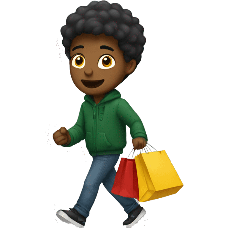 boy going christmas shopping emoji