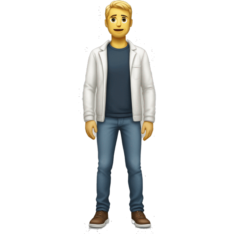 full body man as a common man white emoji