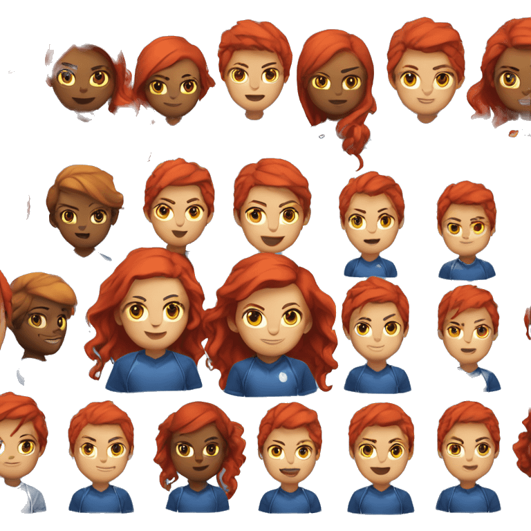 a female esports coach with red hair and blue shirt.  emoji