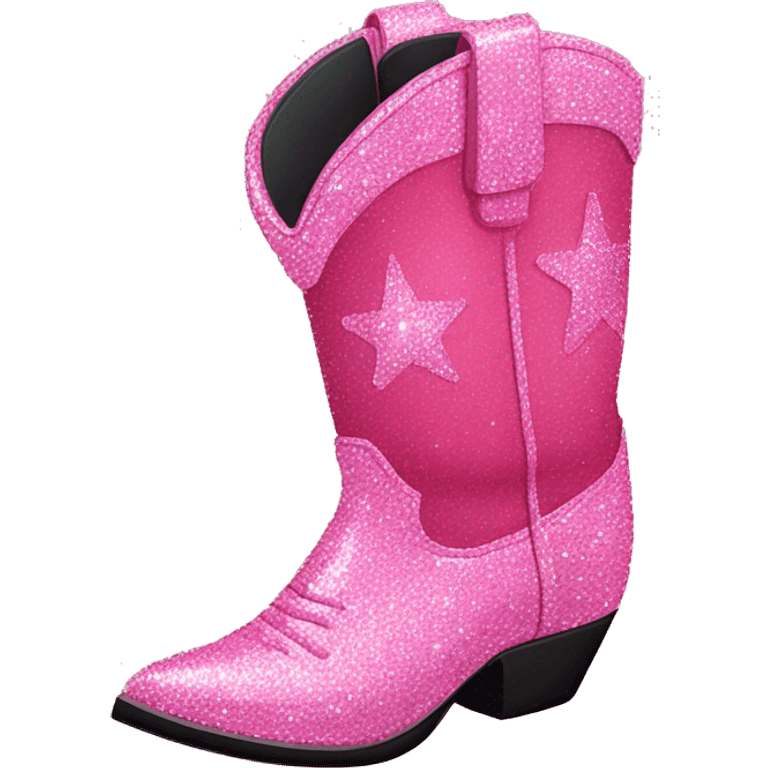 Sparkly pink cowboy boots emoji