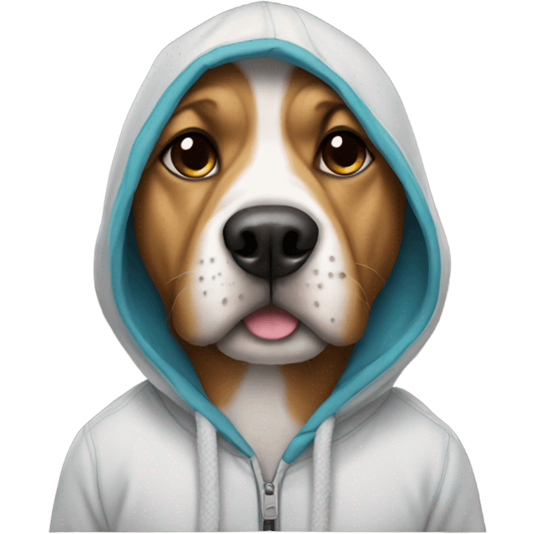 Dog wearing a hoodie emoji