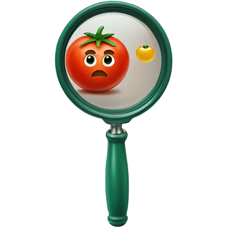 tomato under magnifying glass emoji