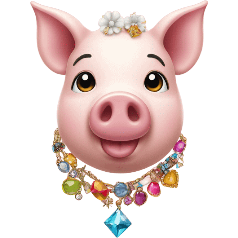 Pig with jewelry emoji