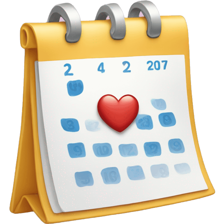 calendar with shining heart emoji