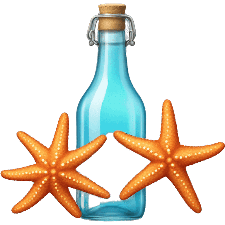 Starfish with a glass bottle emoji