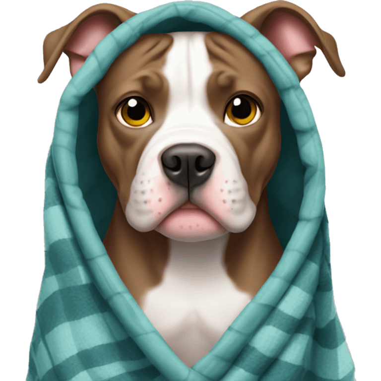 pitbull wearing a blanket emoji