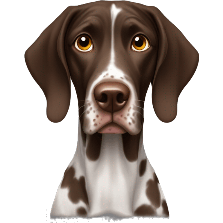 brown gsp dog French Pointer, dark brown roan with eyes, no white spots emoji