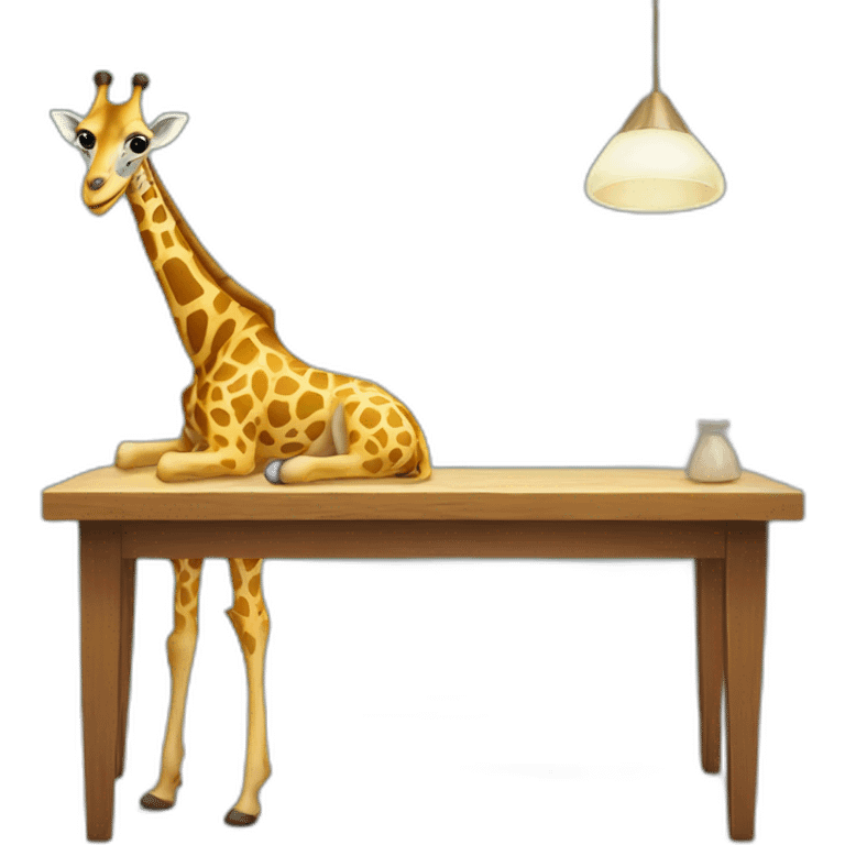 Girafe sous table emoji