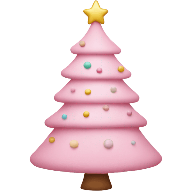 pastel pink christmas tree emoji