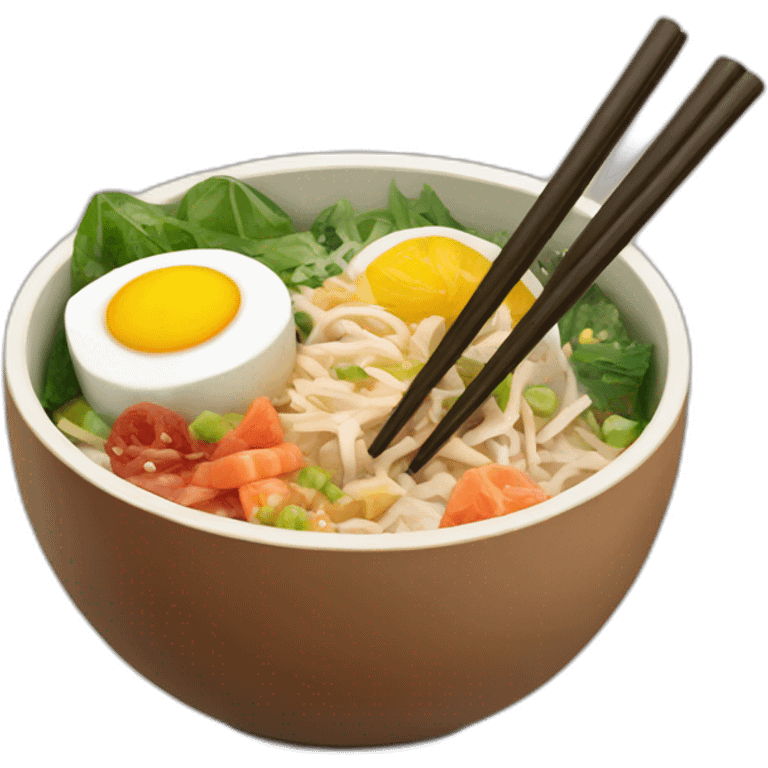 poke bowl with chopsticks emoji