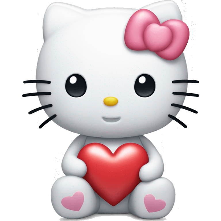 hello kitty with heart emoji