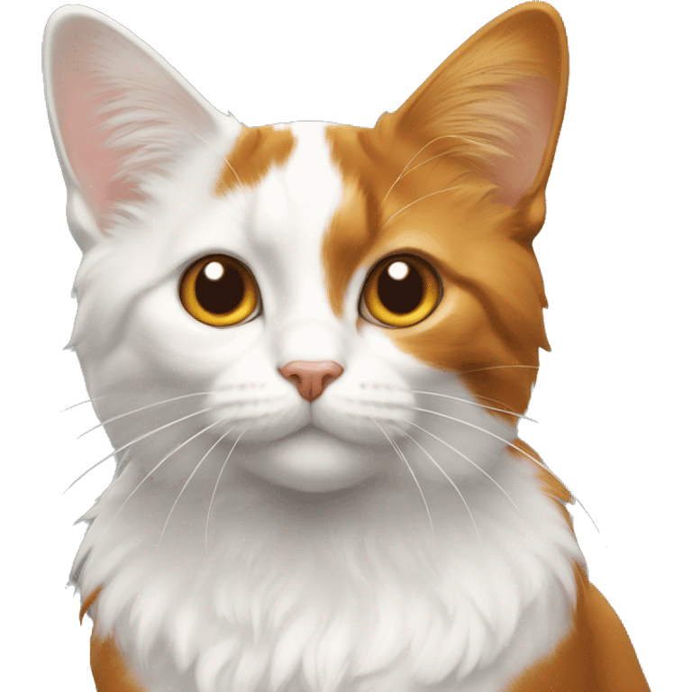 Chat roux et blanc avec un noeud papillon emoji