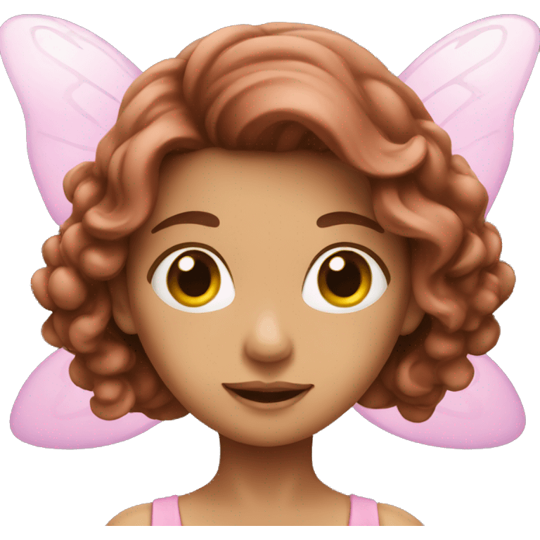 Pink fairy with long brown hair emoji