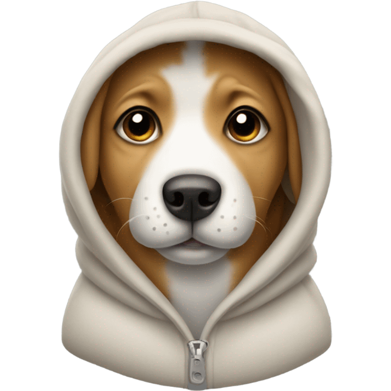 Dog wearing a hoodie emoji