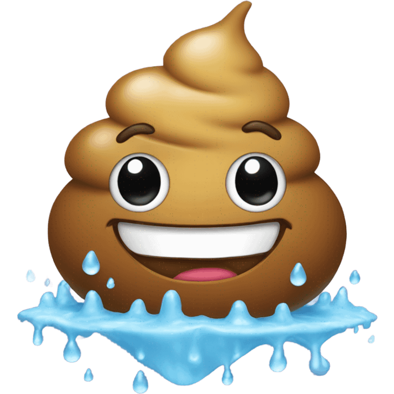 Poo emoji in a shower emoji