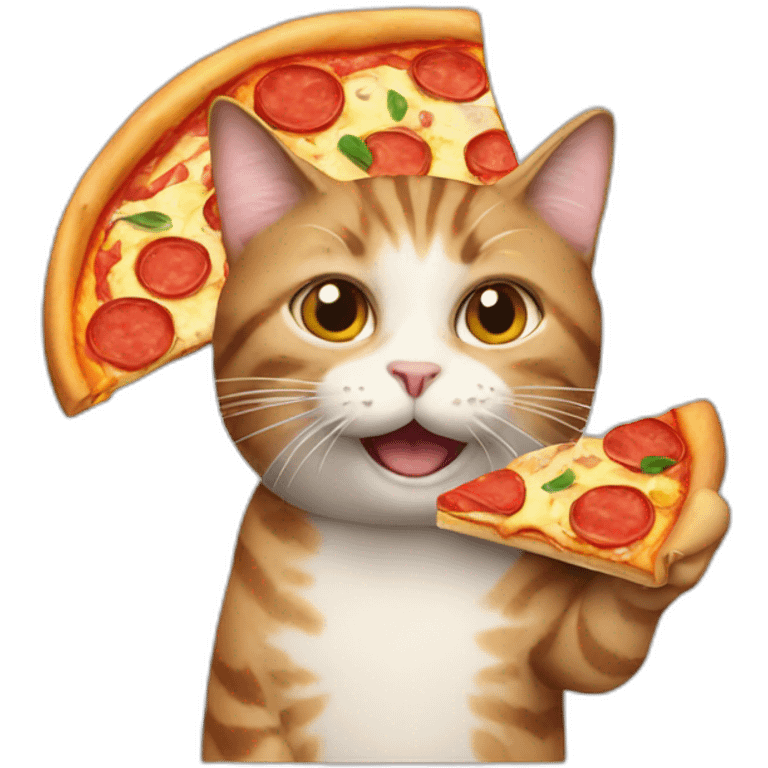 Cat with a pizza emoji