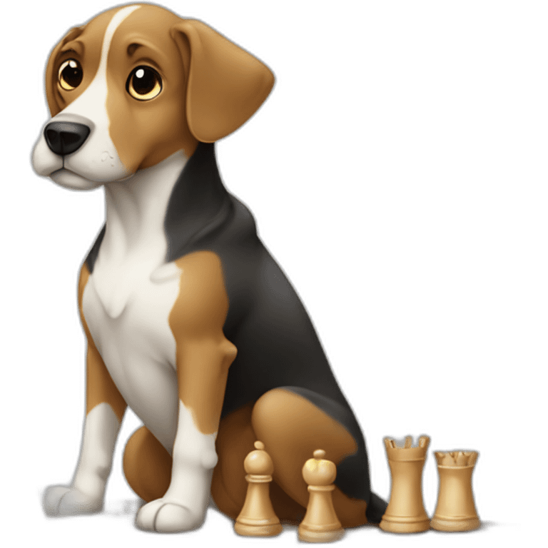 dog playing chess emoji