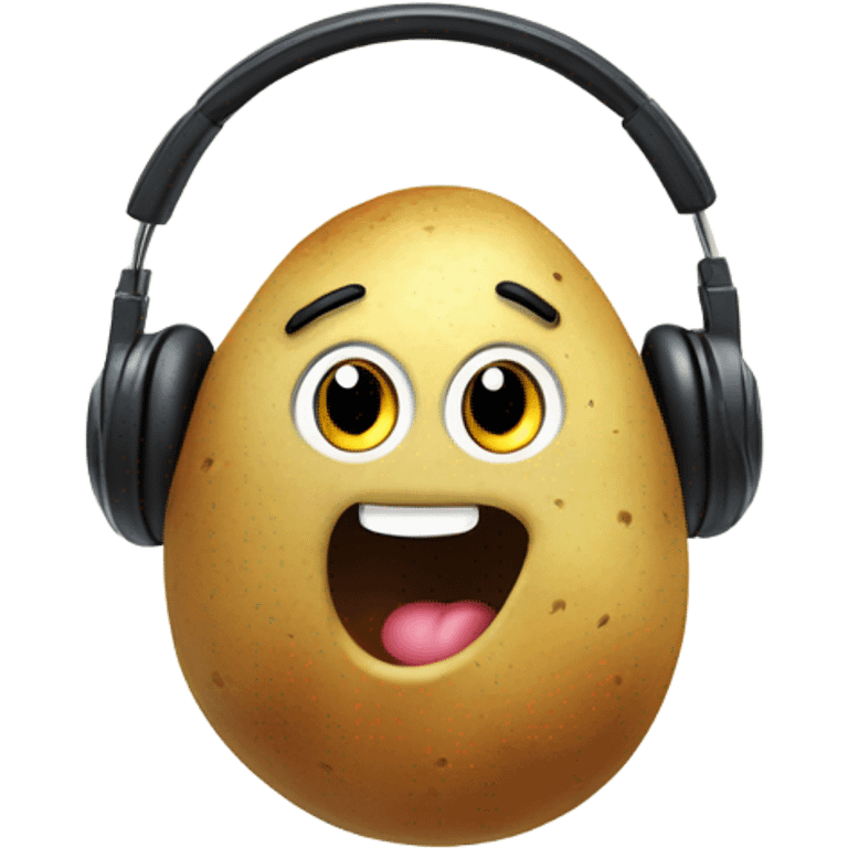 Cute potato wearing headphones  emoji