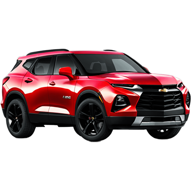 2020 Red Chevrolet Blazer with black wheels emoji