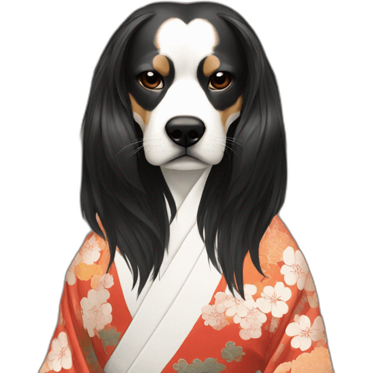 hot-guy-noh-dog-mask-longhair-japanese-kimono emoji