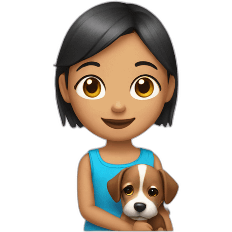 Niña con perro emoji