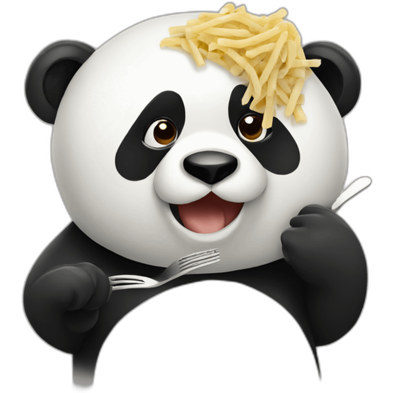 Panda eating pasta emoji