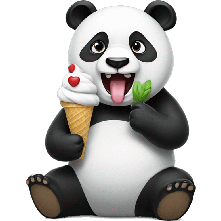 Panda eating ice cream emoji