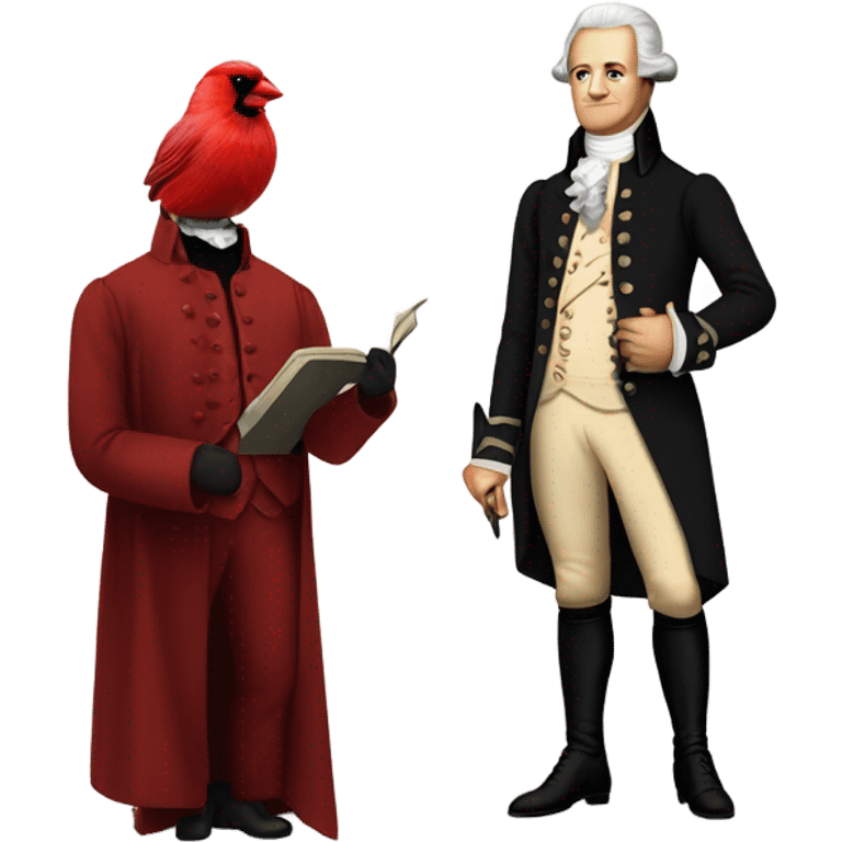 Alexander Hamilton next to a dead cardinal  emoji