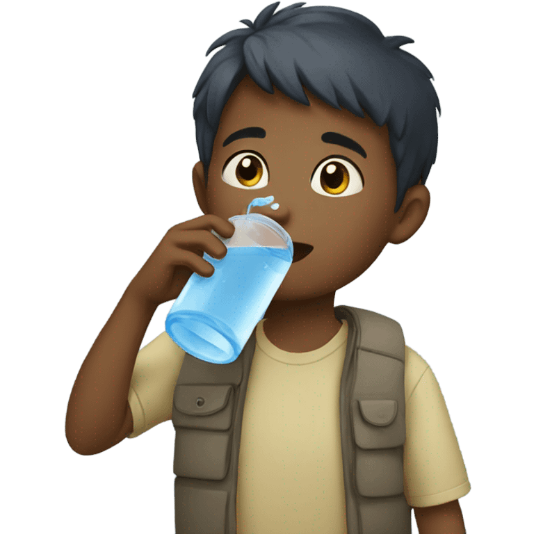 Boy drinking water emoji