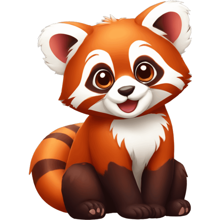 red panda with heart emoji