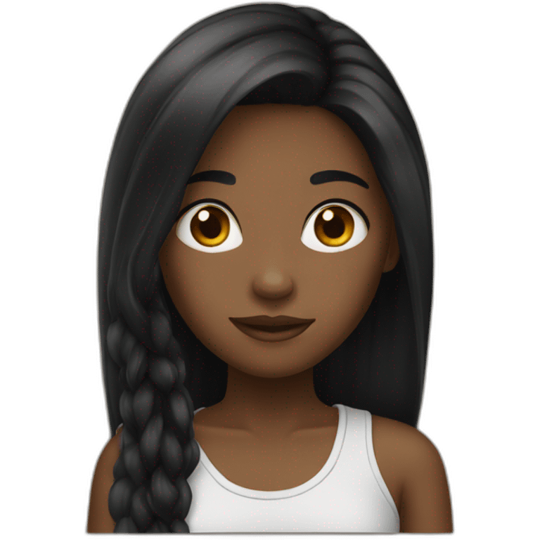 Black long hair girl emoji