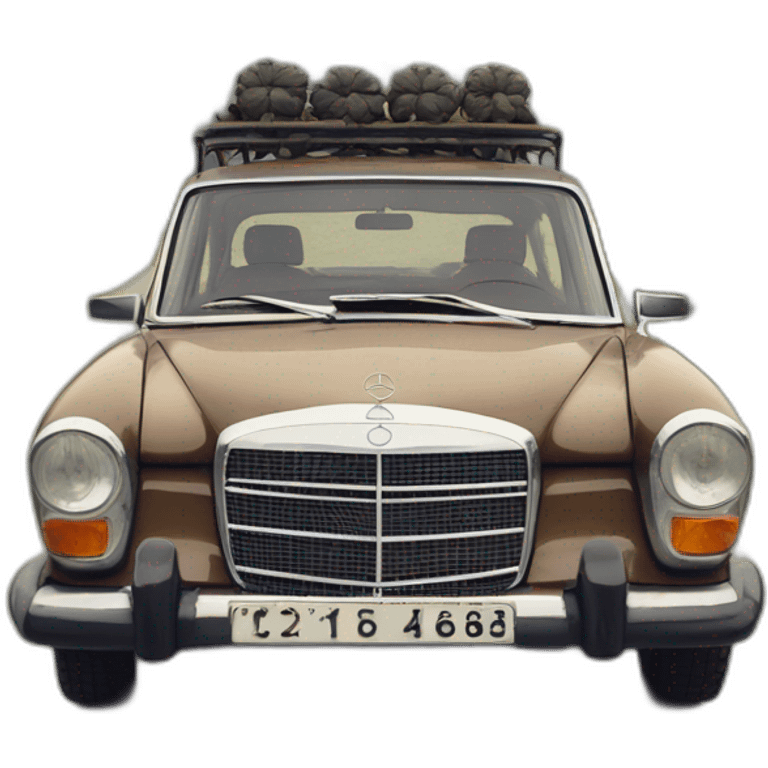 trip around galicia in a old mercedes benz w115 percebes emoji