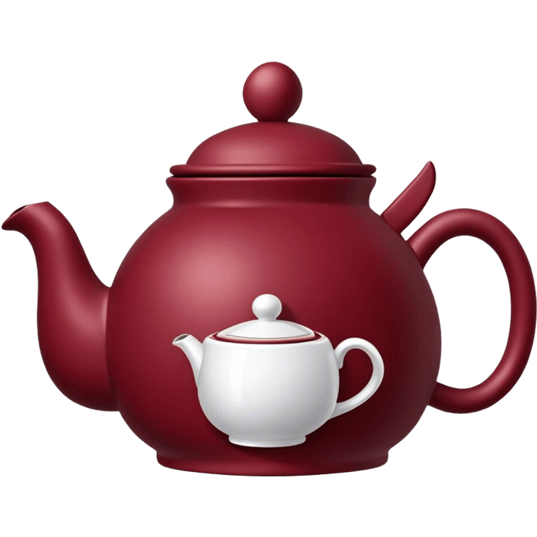 teapot with tea cozy burgundy emoji