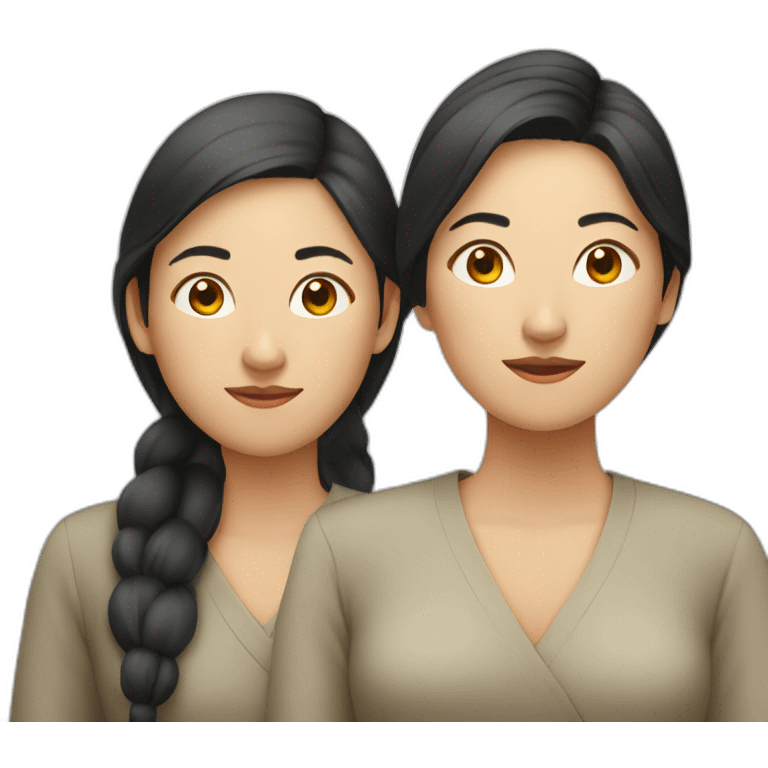 3 asian women near to each other emoji