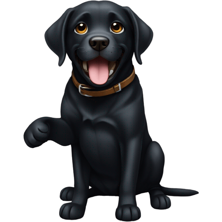 Black Labrador shaking fist emoji