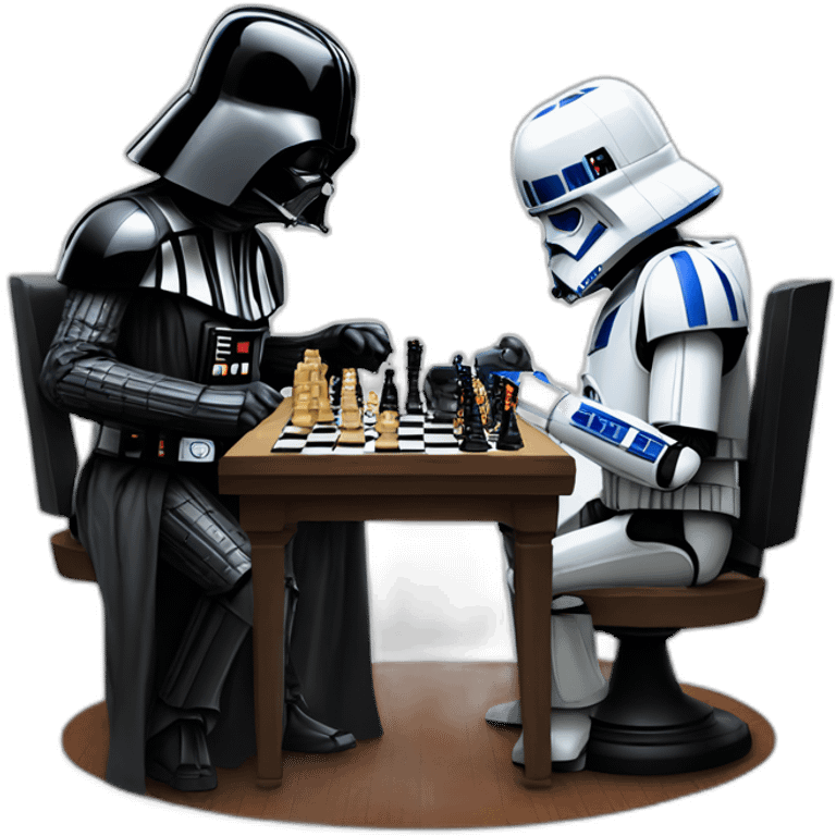 R2D2 playing chess with darth vader emoji