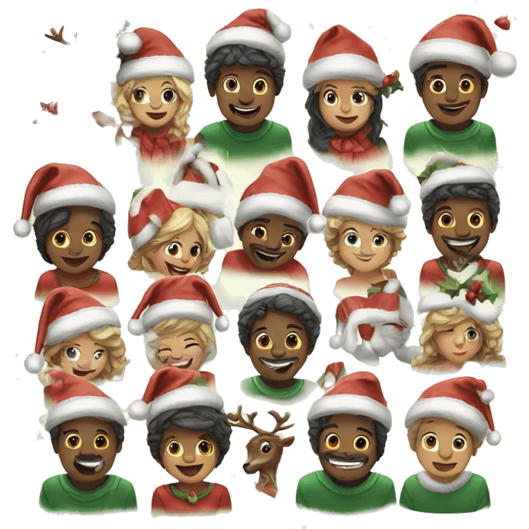 Happy Christmas people emoji