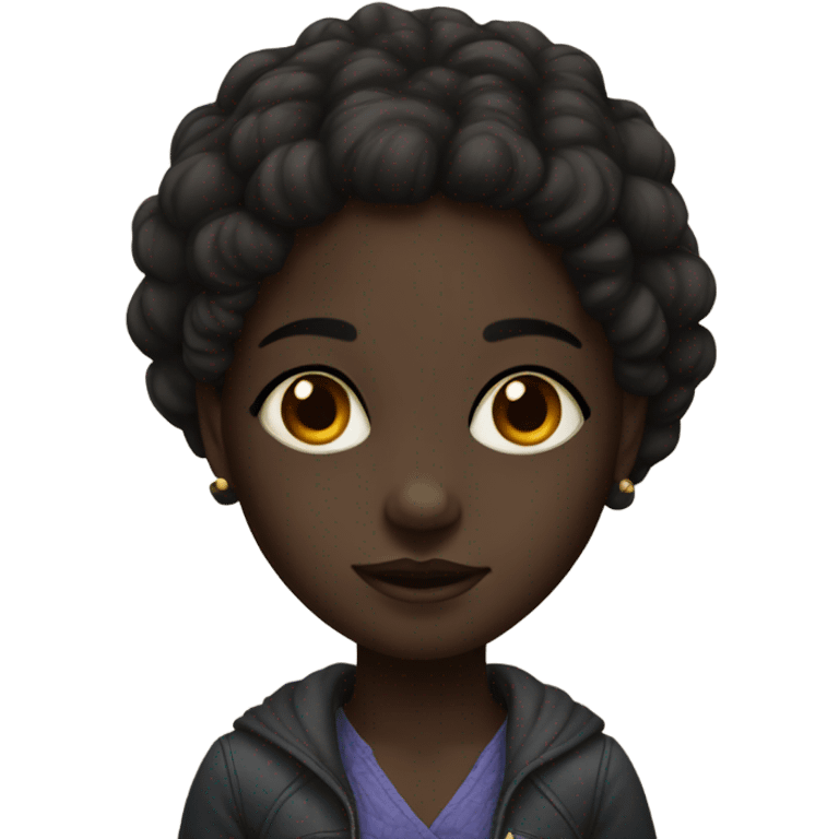 portrait of a dark-skinned girl emoji