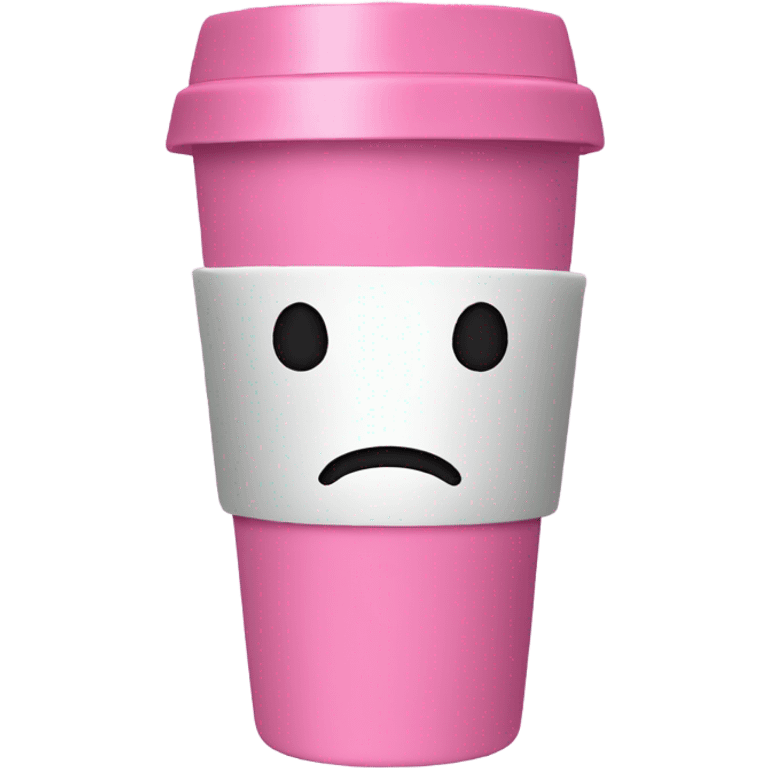 pink travel mug with a handle - no face emoji