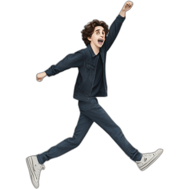 timothee chalamet showing soles facing forward screaming emoji