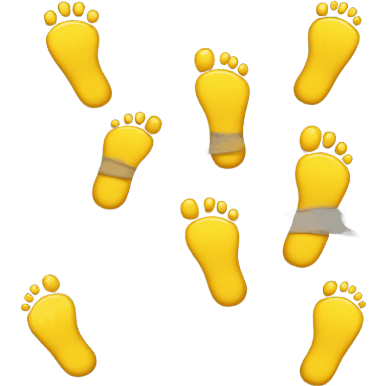 Yellow smiley face emoji with soles of feet showing emoji