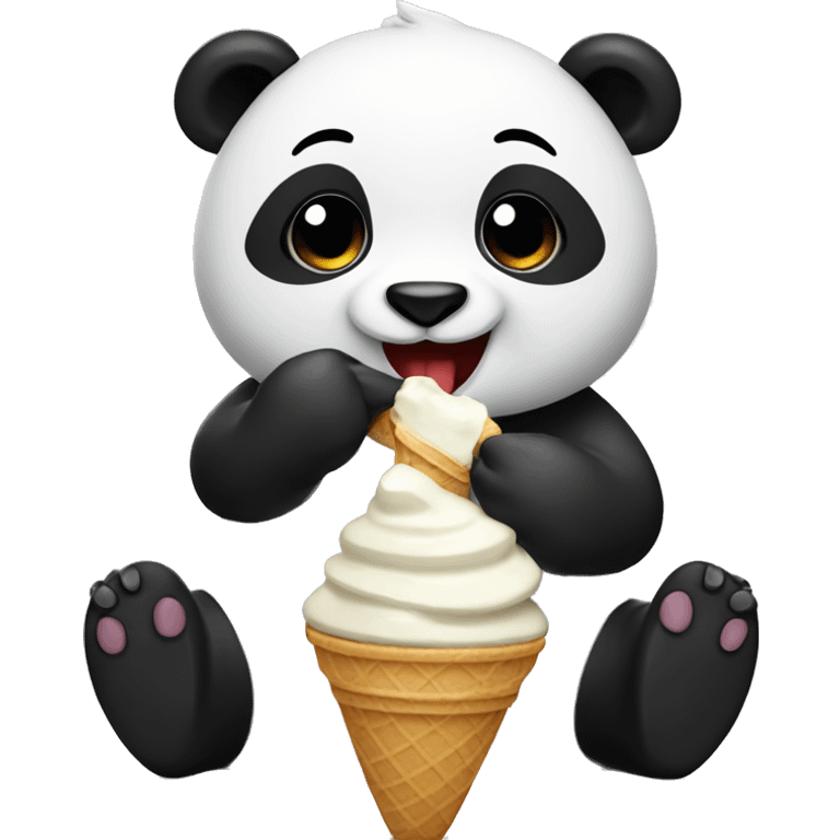 Panda eating ice cream emoji