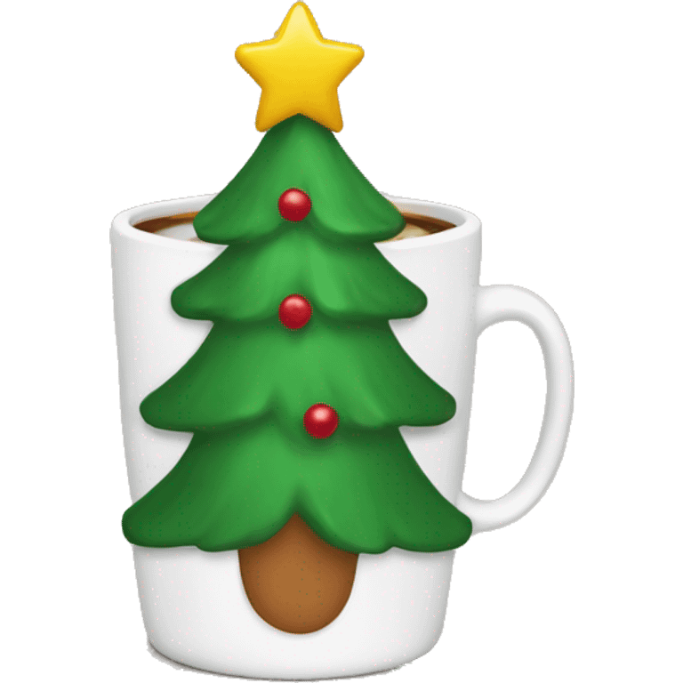 Christmas tree toy in the shape of a coffee mug emoji