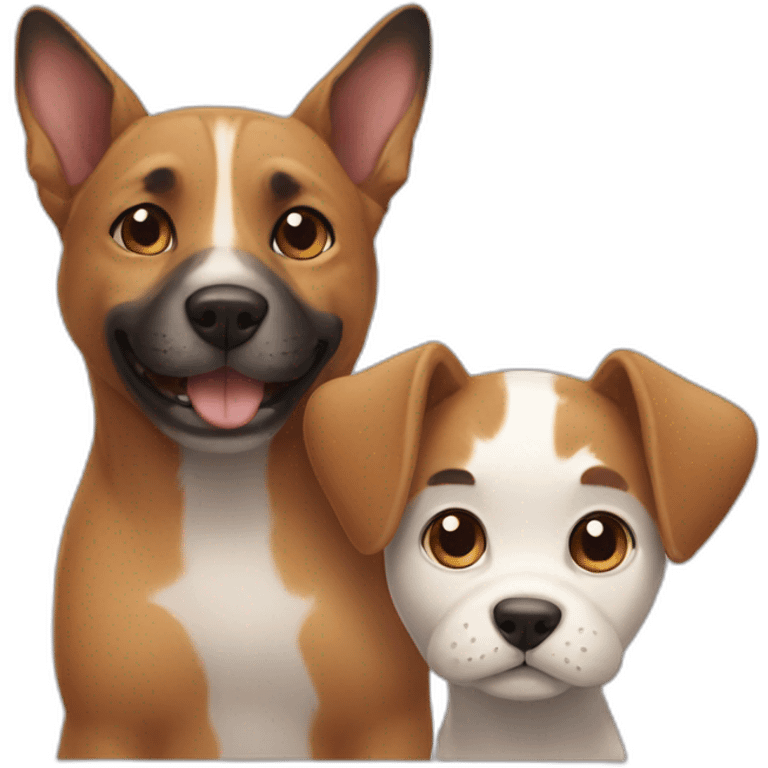 A cat and dog emoji