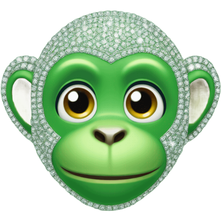 Green monkey wearing diamonds emoji