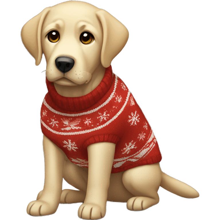 Labrador wearing a christmas sweater  emoji