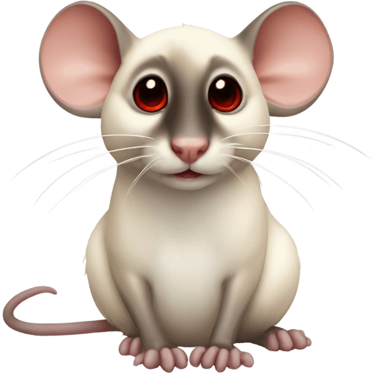 A Siamese rat with red eyes emoji