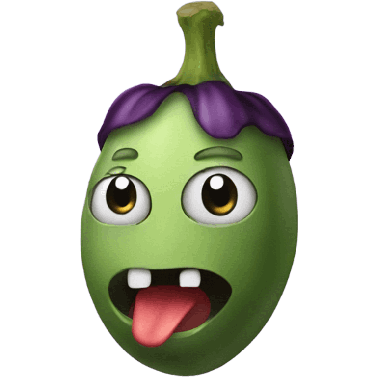 Scary Eggplant emoji