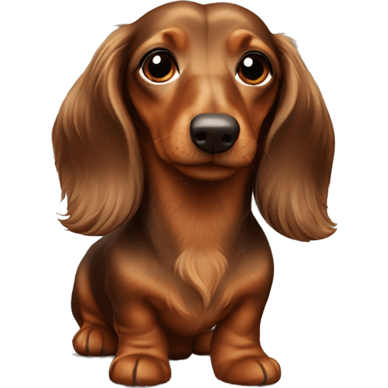 Long hair dachshund brown emoji